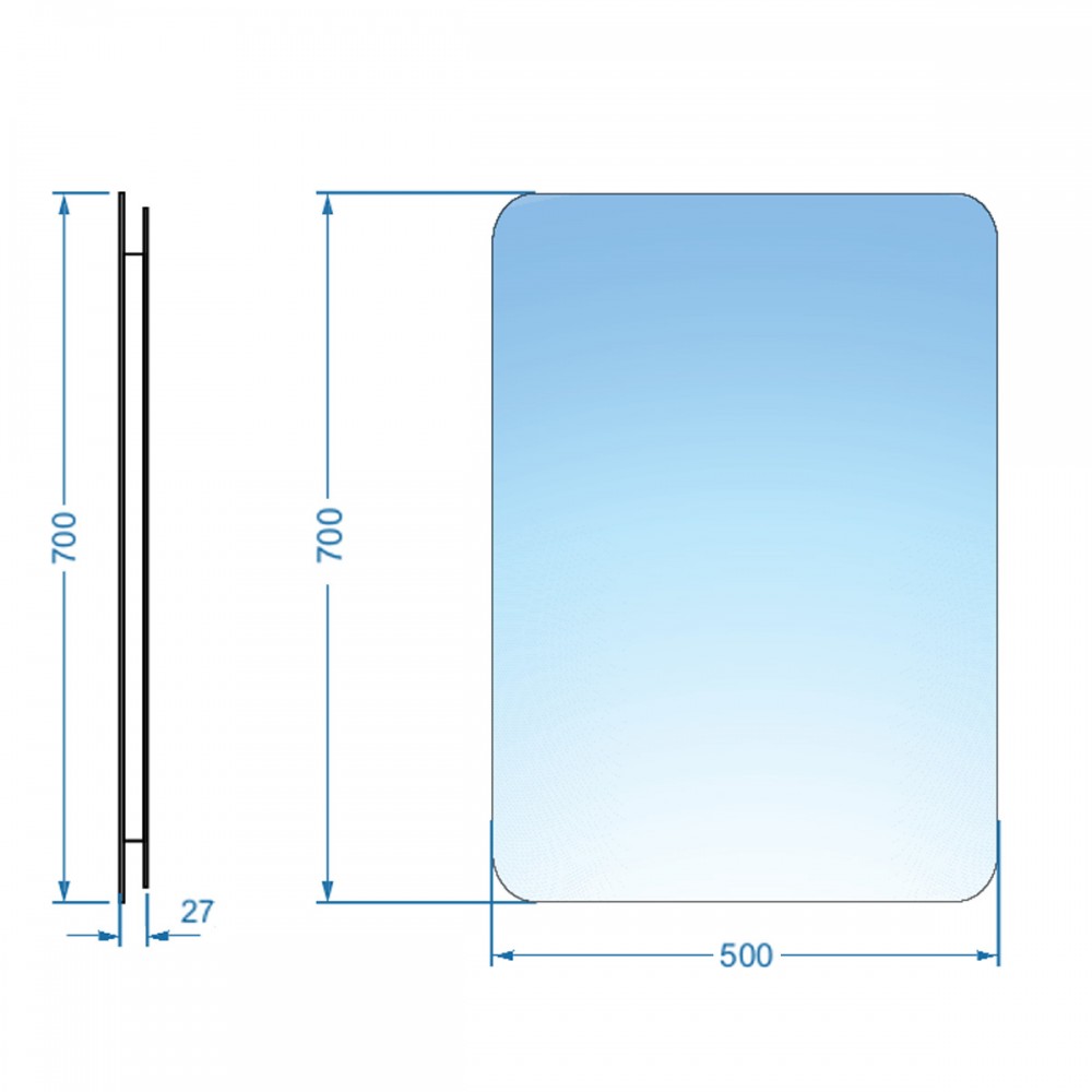 Зеркало Devit Basic 4500700 500х700 мм закругленное
