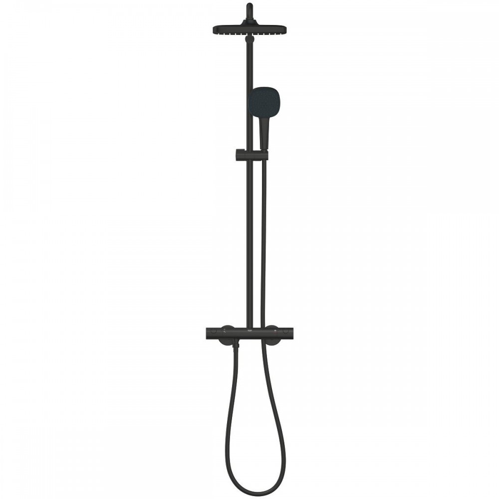 Душевая система Grohe Tempesta System 250 Cube 266892431 с термостатом, черный матовый
