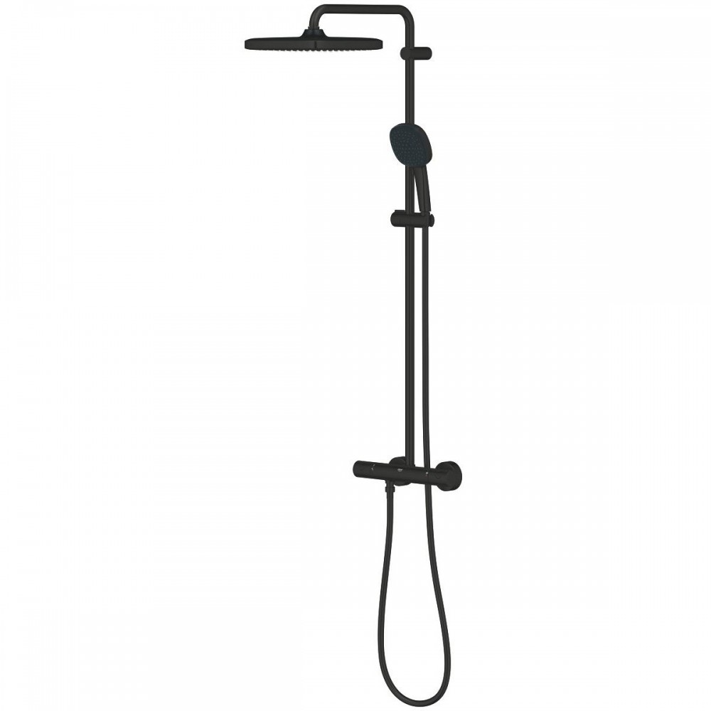 Душевая система Grohe Tempesta System 250 Cube 266892431 с термостатом, черный матовый