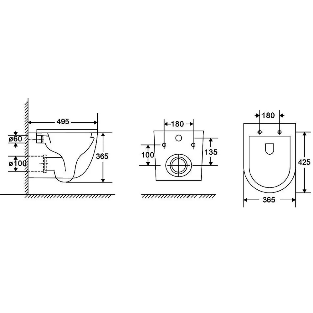 Подвесной унитаз Devit Flow DFL0460111MB 490?365?370 мм с крышкой soft-close, матовый черный