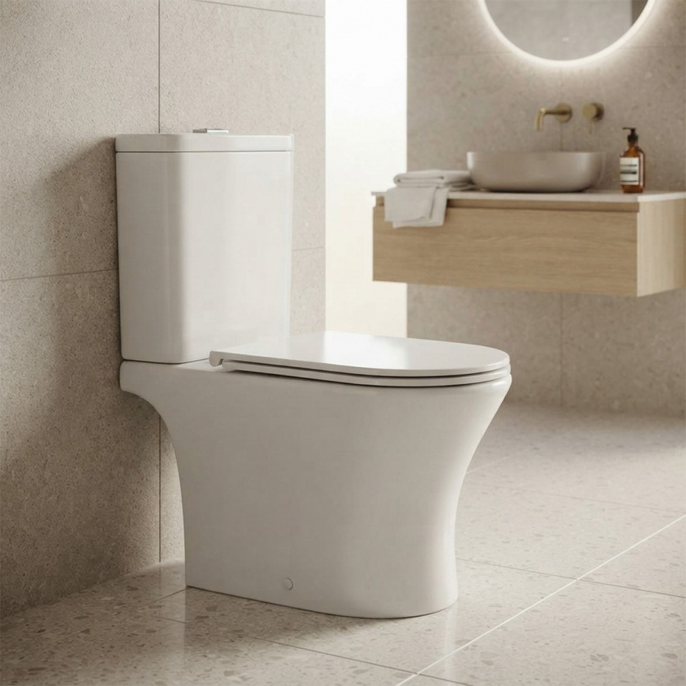 Унитаз-компакт Hes Aruba HAR650R безободковый с крышкой белый