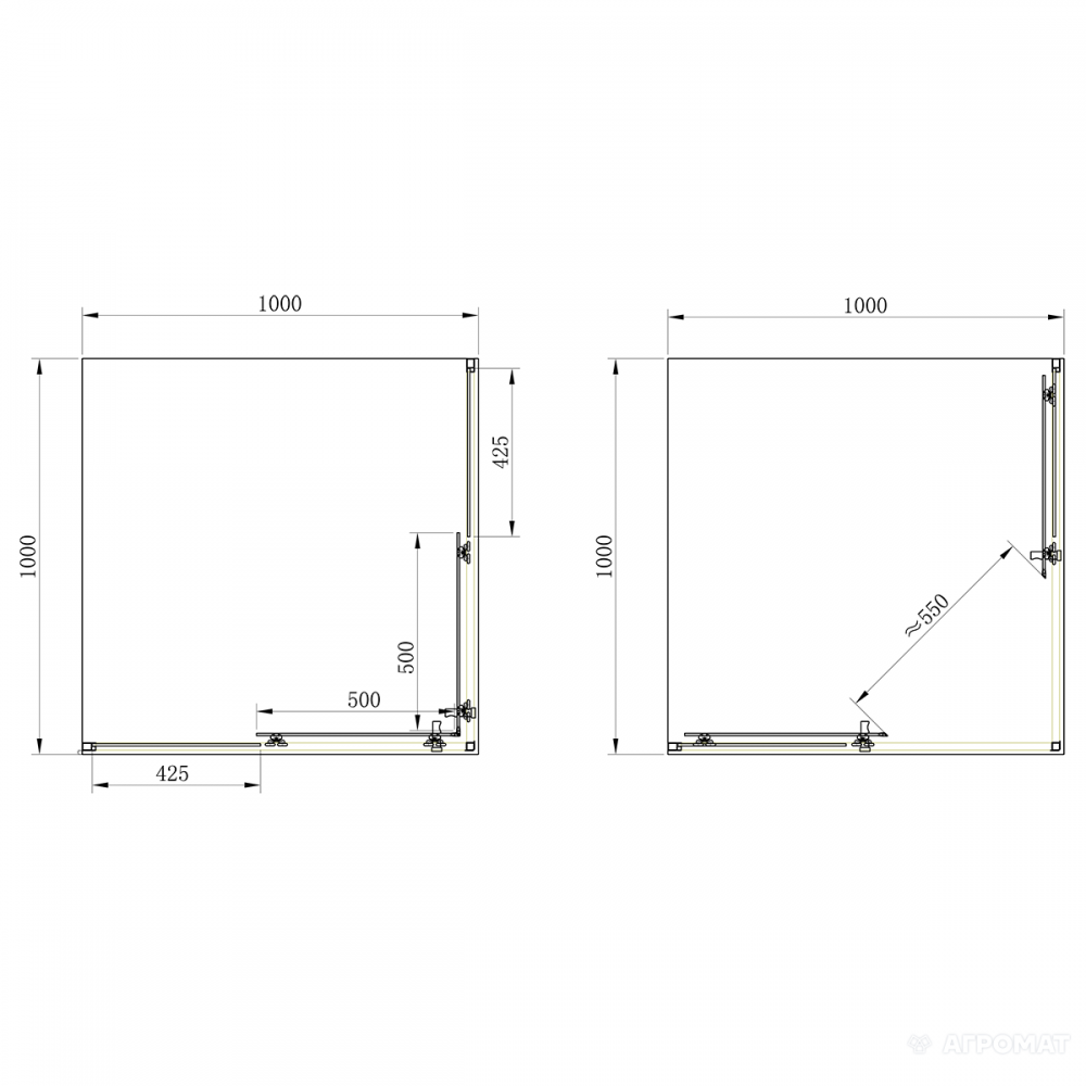 Душевая кабина Primera Frame SHRC53106 100х100 см профиль хром/прозрачное стекло