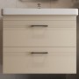 Тумба Devit Urbanis 454060BE 60 см с раковиной и черными ручками, бежевая