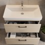 Тумба Devit Urbanis 454060BE 60 см с раковиной и черными ручками, бежевая