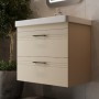 Тумба Devit Urbanis 454060BE 60 см с раковиной и черными ручками, бежевая