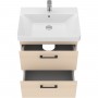Тумба Devit Urbanis 454060BE 60 см с раковиной и черными ручками, бежевая