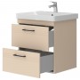 Тумба Devit Urbanis 454060BE 60 см с раковиной и черными ручками, бежевая