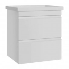 Тумба Devit Frame 753055W 55 см с раковиной и сифоном, белая глянцевая Тумба Devit Frame 753055W 55 см с раковиной и сифоном, белая глянцевая