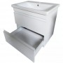 Тумба Devit Frame 753055W 55 см с раковиной и сифоном, белая глянцевая