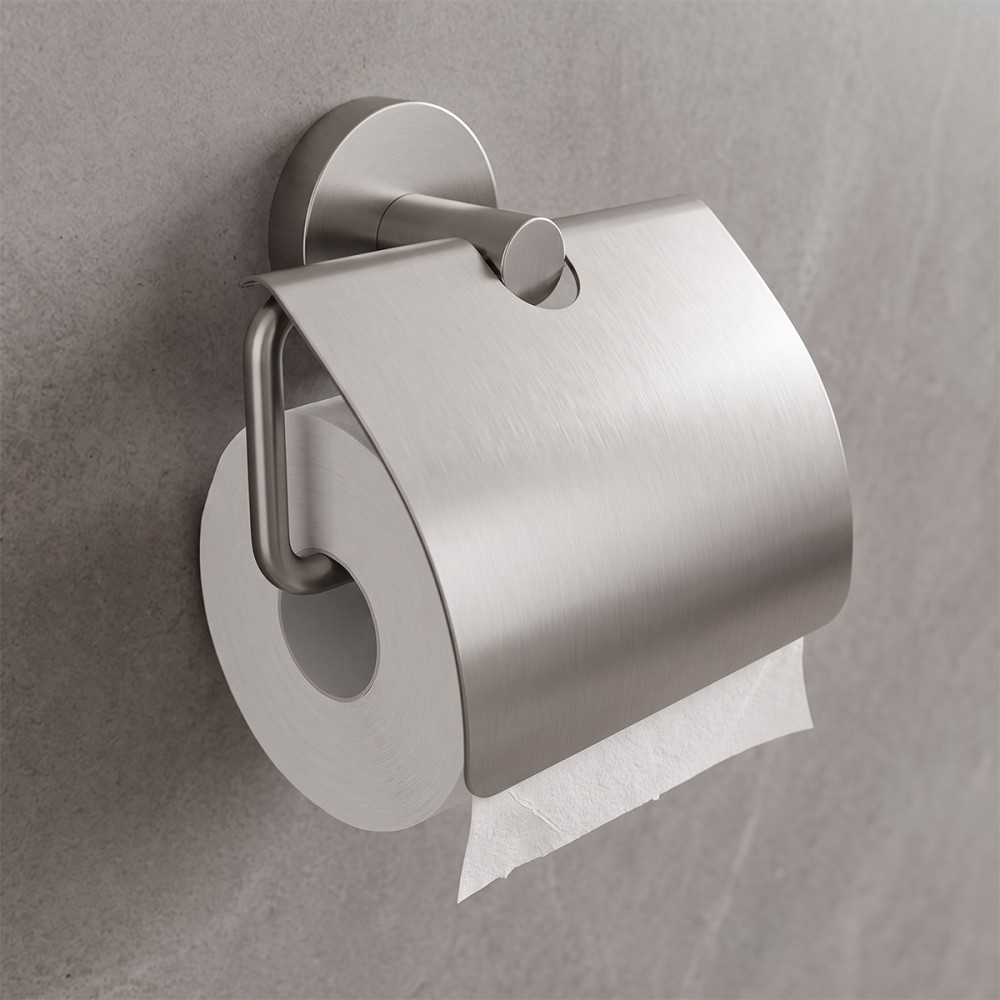 Держатель для туалетной бумаги с крышкой Devit Flow DFL40000618BN, Brushed Nickel PVD