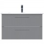 Тумба Creavit E10 E10.LD085.2CK.GRI консольная серый с раковиной Erine 85 см