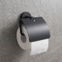 Держатель для туалетной бумаги с крышкой Devit Flow DFL40000618MB, цвет — матовый чёрный