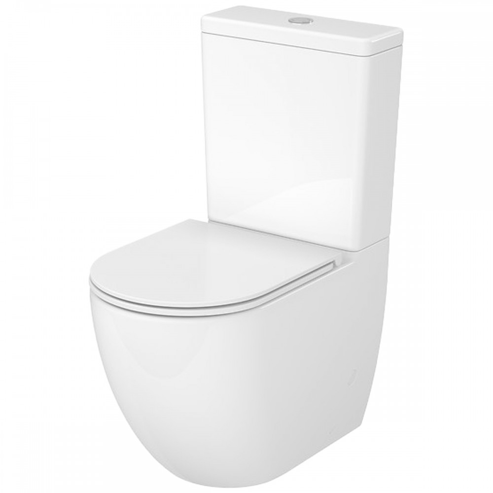 Унитаз-компакт 931 Cersanit Remo Pro Oval Tornado 011 ( CCKZ1016890001 / K3030-001 ) безободковый, сиденье SLIM, белый глянец