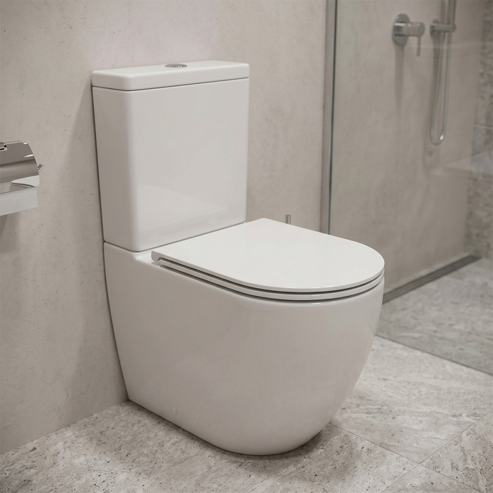 Унитаз-компакт 931 Cersanit Remo Pro Oval Tornado 011 ( CCKZ1016890001 / K3030-001 ) безободковый, сиденье SLIM, белый глянец
