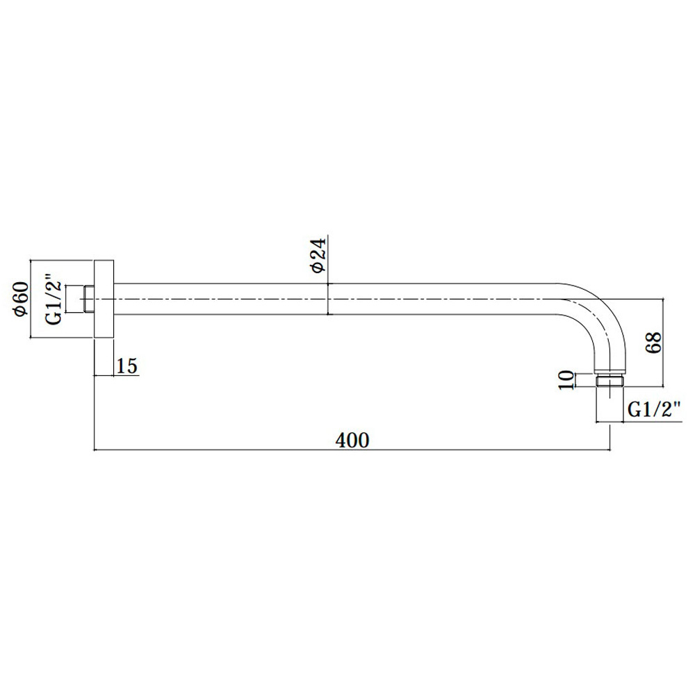 Держатель верхнего душа Paffoni ZSOF 034 NO Syncro 400 мм настенный