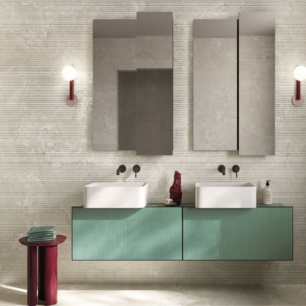 Керамогранит Italgraniti DR01BAR Dorset Bianco Cross Cut Ribbed Sq. 120х60 см