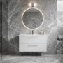 Тумба Creavit E10 E10.LD085.2CK.BYZ консольная белая с раковиной Erine 85 см