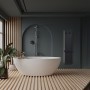 Радиатор электрический Deweit Whole Wall 2.0, с держателем для полотенец и халатов, Led-подсветка, цвет черный мат
