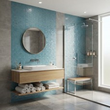 Мозаика Mozaico de Lux V-MOS F731 AURA BLUE  32,7х32,7 см