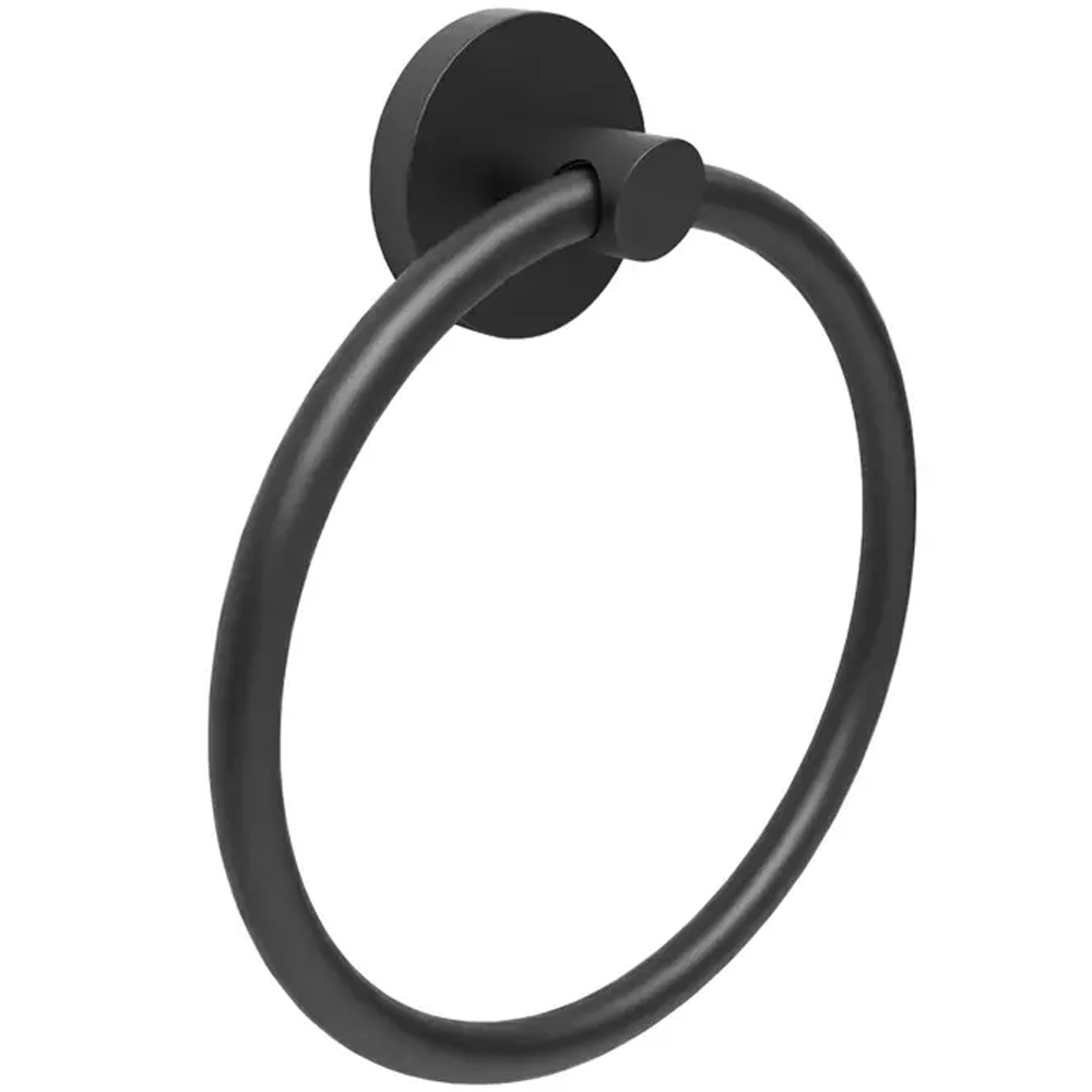 Держатель для полотенец, кольцо Devit Flow DFL21130901MB, цвет — матовый чёрный