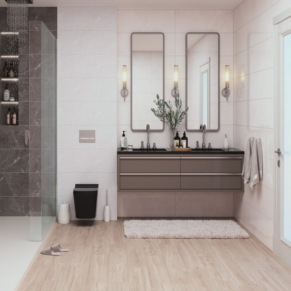 Плитка Ceramica Deseo Etania Silver Decor Waves 30х90см декор