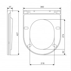 Кришка для унітаза Devit Flow DFL0460111MB з soft-close механізмом, матовий чорний