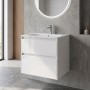 Тумба Geberit Selnova Square 504.138.01.1 подвесная, цвет белый с шелковисто-глянцевым покрытием, с раковиной slim rim 60 см