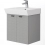 Тумба Devit Flow 484050G с умывальником и ручками, серый матовый