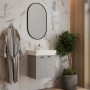 Тумба Devit Flow 484050G с умывальником и ручками, серый матовый