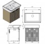 Тумба Devit Flow 484050G с умывальником и ручками, серый матовый