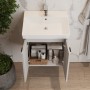 Тумба Devit Flow 484050G с умывальником и ручками, серый матовый