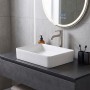 Раковина прямоугольная Devit Flow square  DFL2170100W 510х405х110 мм, для установки на столешницу, белая