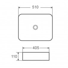 Раковина прямокутна Devit Flow square DFL2170100W510х405х110 мм на стільницю, біла