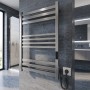 Полотенцесушитель электрический Devit Ancoro DAN077053000S 770х530мм с комплектом скрытого подключения, цвет сатиновая сталь