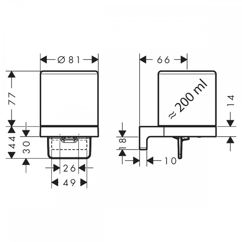 Дозатор для жидкого мыла Hansgrohe AddStoris S 41765000 200 мл хром