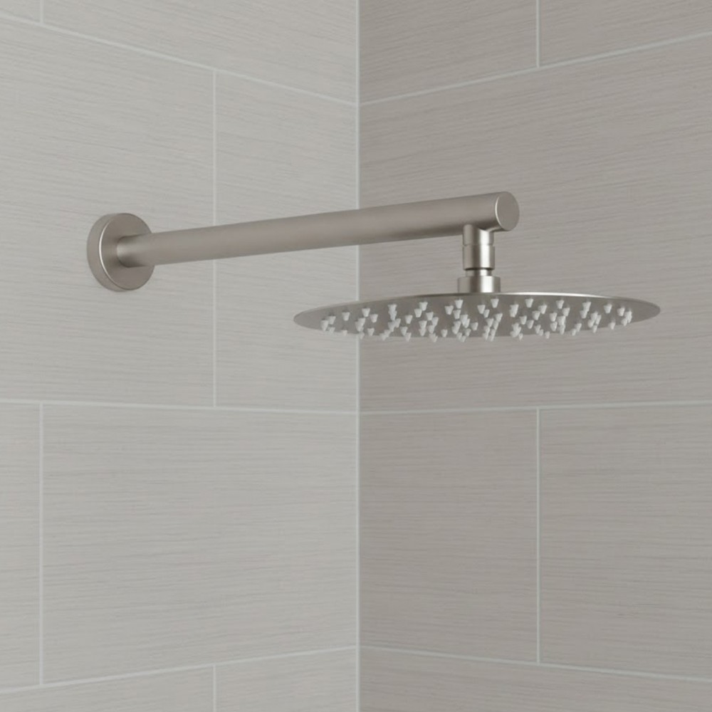 Верхняя душевая лейка Devit Flow D113000000110BN-1, d=250 мм с кронштейном, brushed nickel