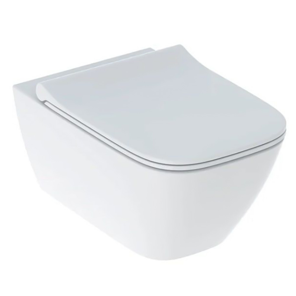 Унитаз подвесной Geberit Smyle Square 500.685.01.1 Rimfree, с сиденьем Soft Close (Sandwich)