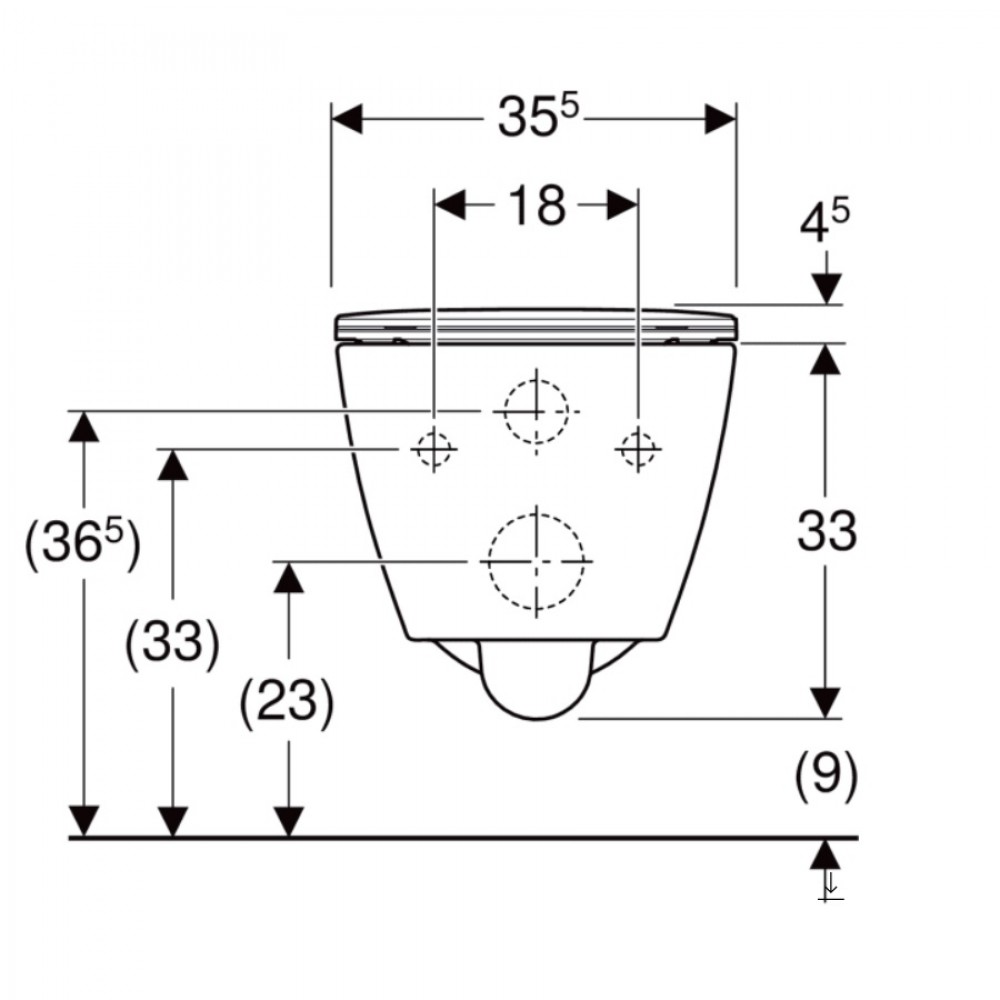 Унитаз подвесной Geberit Smyle Square 500.685.01.1 Rimfree, с сиденьем Soft Close (Sandwich)