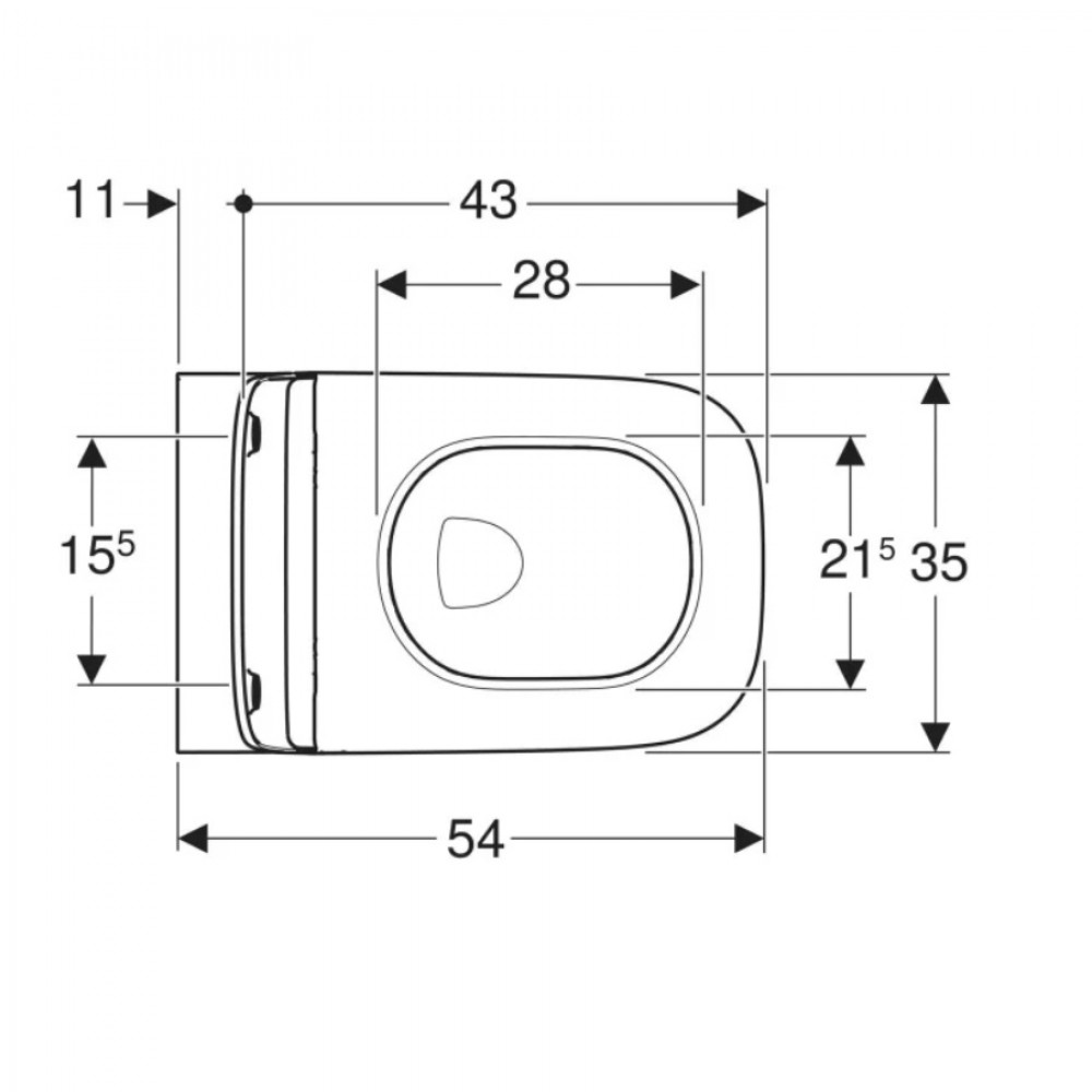 Унитаз подвесной Geberit Smyle Square 500.685.01.1 Rimfree, с сиденьем Soft Close (Sandwich)