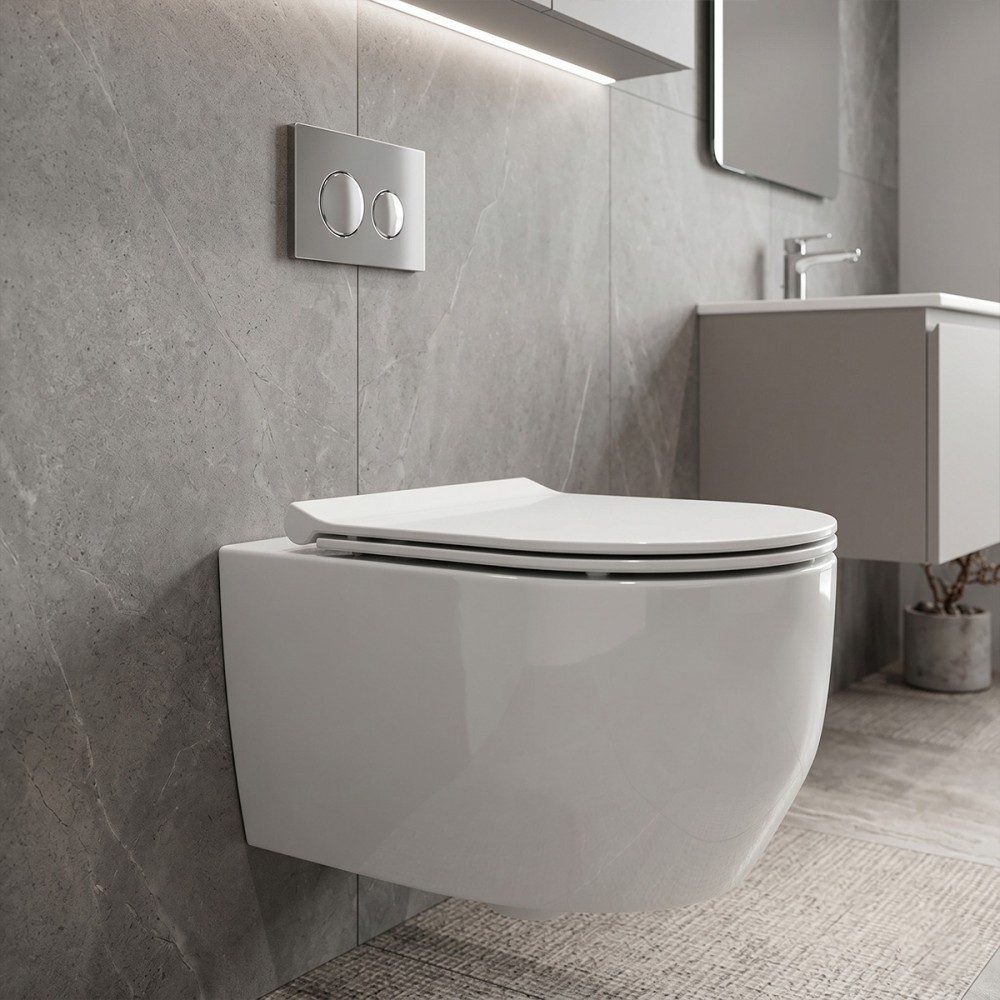 Унитаз подвесной Devit Art 3.0 3030140 безодобковый с крышкой soft-close, Vortex Flush, белый глянец