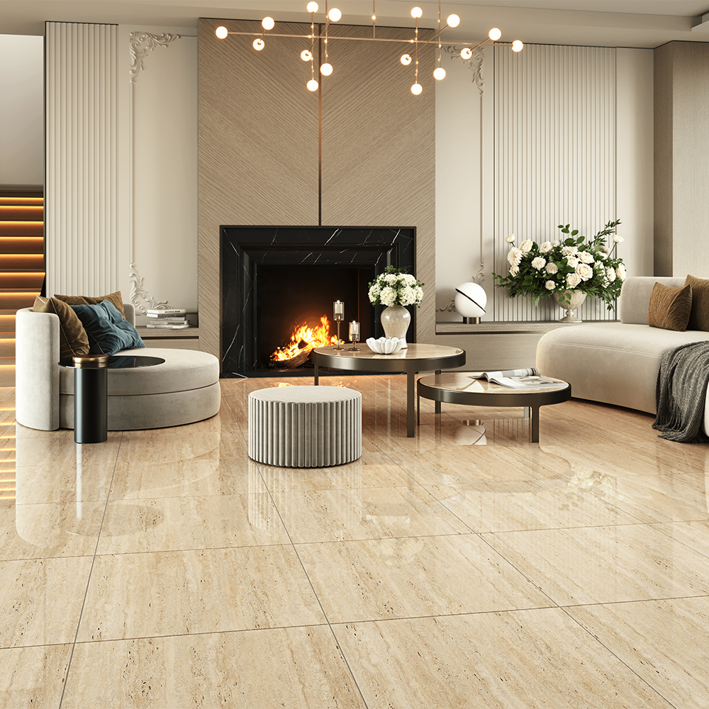 Керамогранит Ceramica Deseo 4168 TRIVANO BEIGE GLOSSY 60х60 см