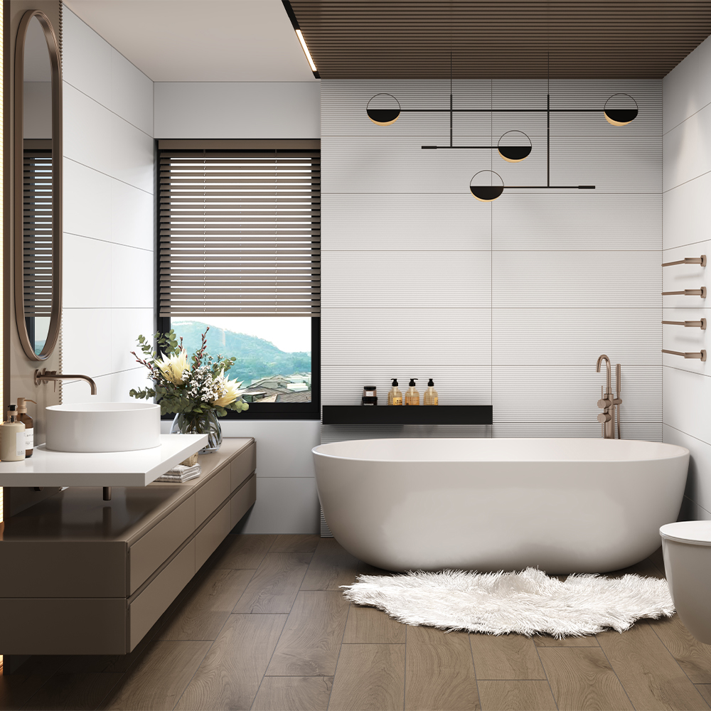 Личкувальна плитка Ceramica Deseo CK9108Q NONA BLANCO DECOR  30x90 см