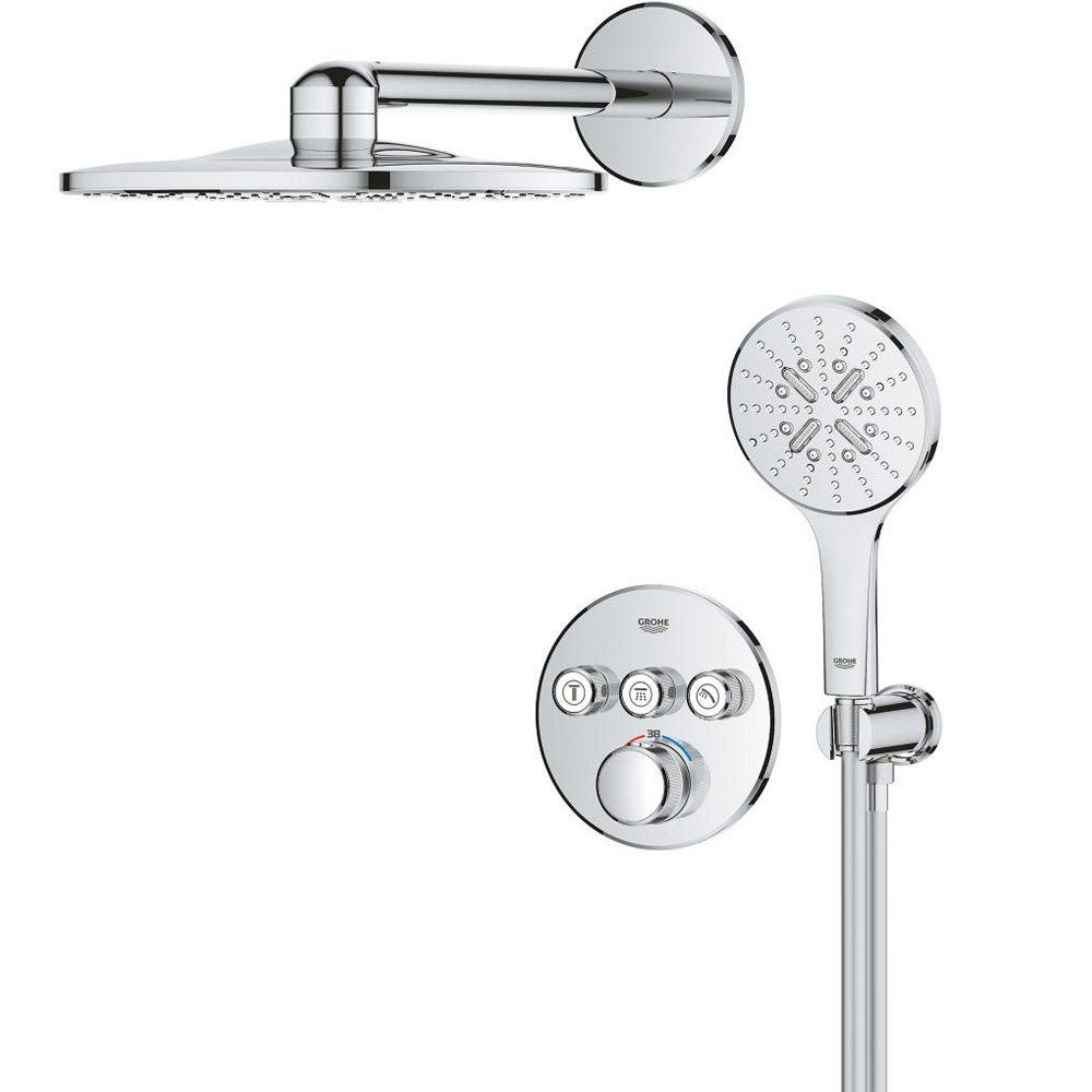 Душевая система скрытого монтажа на 3 выхода с термостатом Grohe Grohtherm SmartControl 34863000