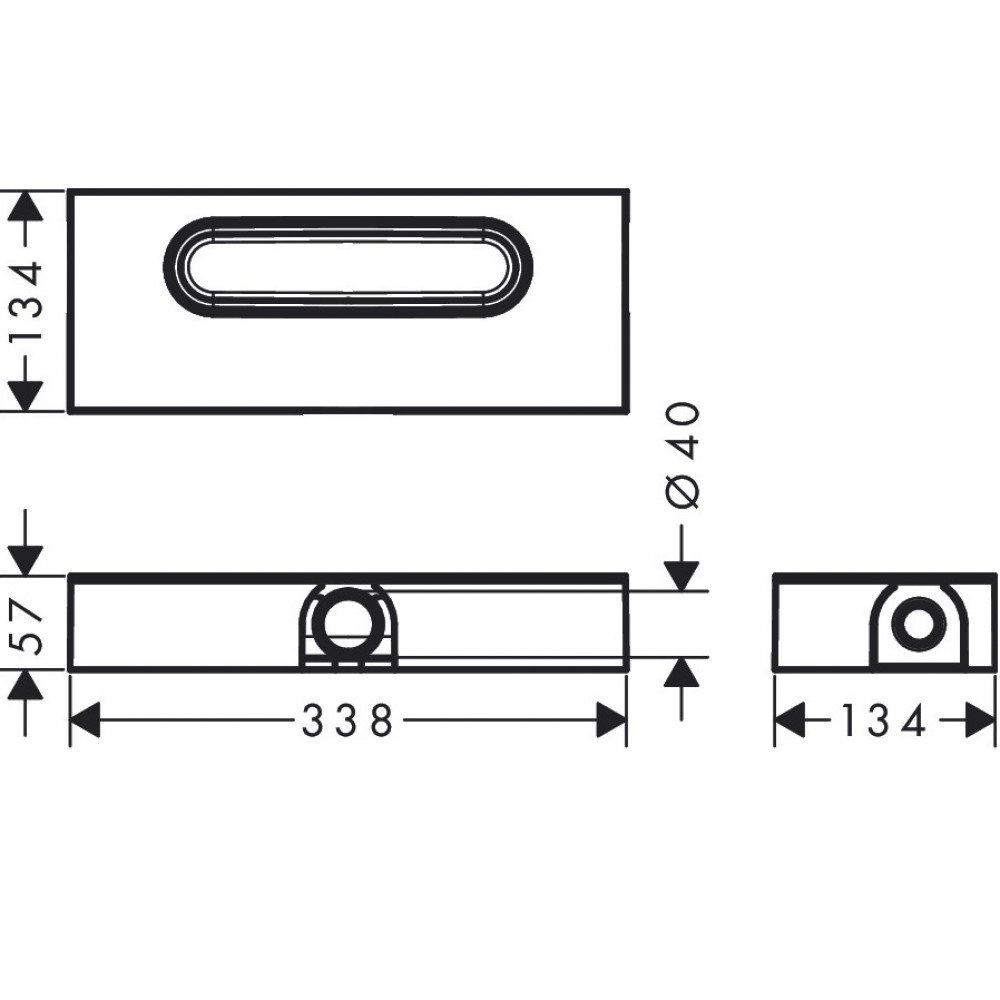 Внутренняя часть для каналов uBox universal d40 Hansgrohe 01000180
