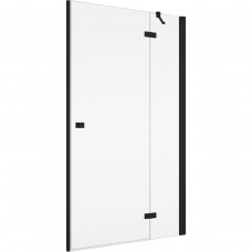 Душові двері з фіксованою стінкою Ronal Annea BlackLine AN13WD12000607 120х200 см розпашні праві, профіль чорний матовий, прозоре скло