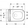 Унитаз подвесной Geberit Smyle Square 500.683.00.2 Rimfree, с сиденьем Soft Close