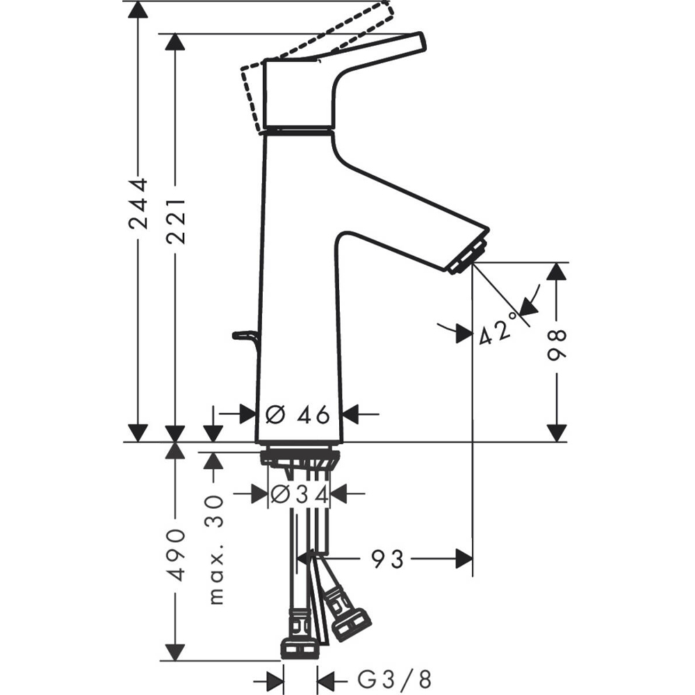 Смеситель для раковины Hansgrohe Talis S 72020000