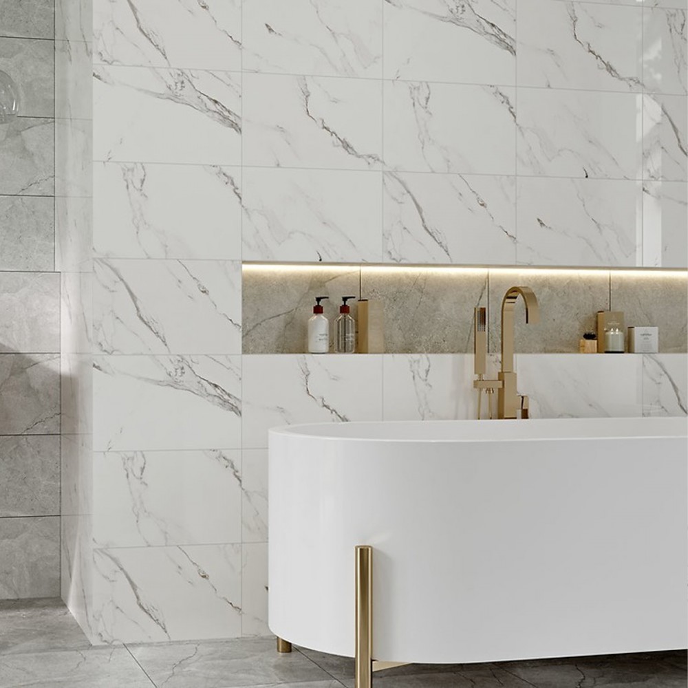 Плитка Cersanit Arctic Stone White Glossy 25x40 см