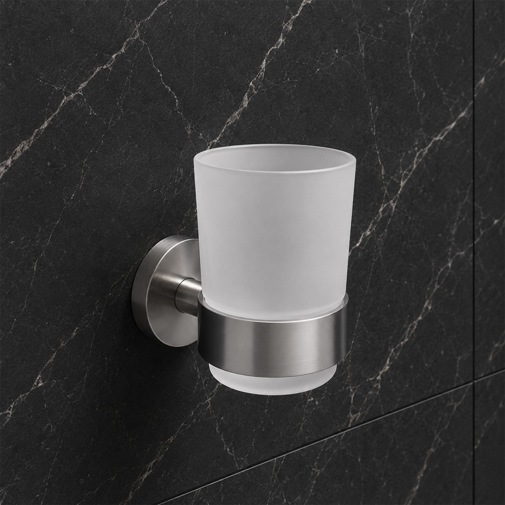 Стакан с подставкой Devit Flow DFL21010401BN, Brushed Nickel PVD