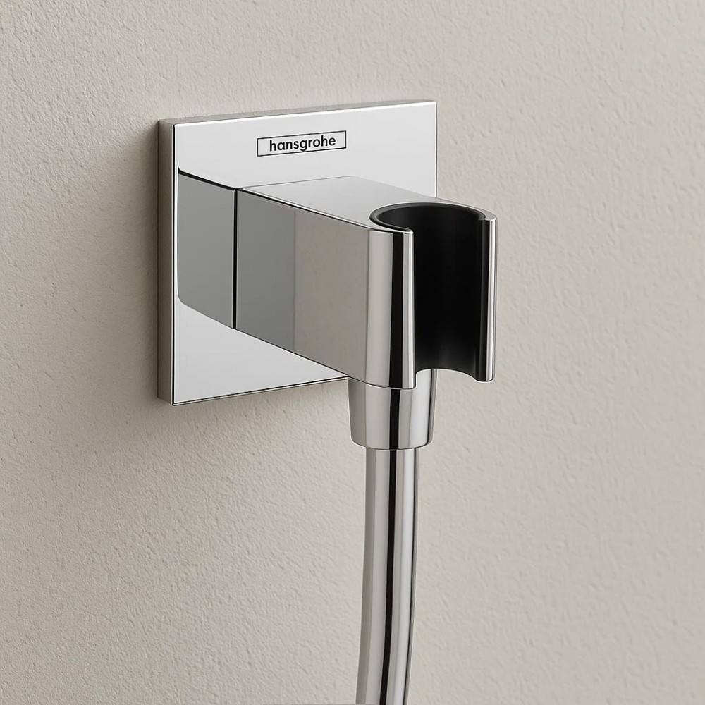 Шланговое подключение Hansgrohe FixFit E 26889000 с держателем для душа, хром